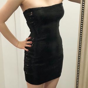 Black mini spangle/sequin dress (size: small)